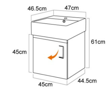 47CM-白鐵浴櫃/不含龍頭